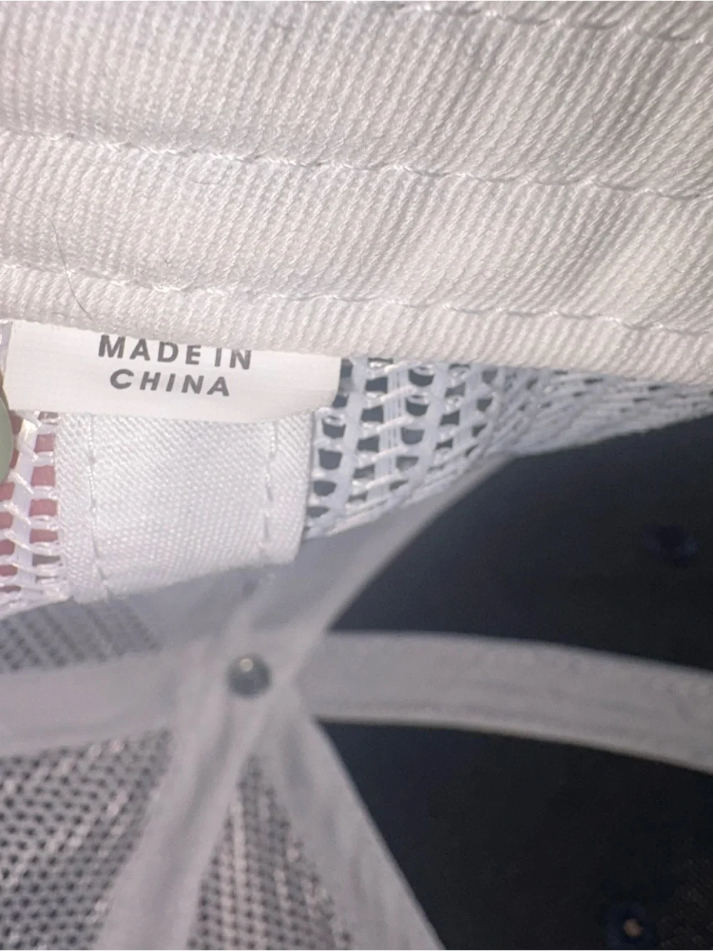Navy and White Mesh Trucker Cap